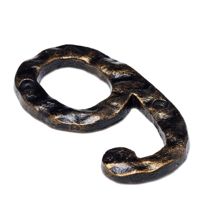 MGTECH House Number 9, 5.5 Inch Rustic Cast Iron Address Numbers, Bronze - Image 2